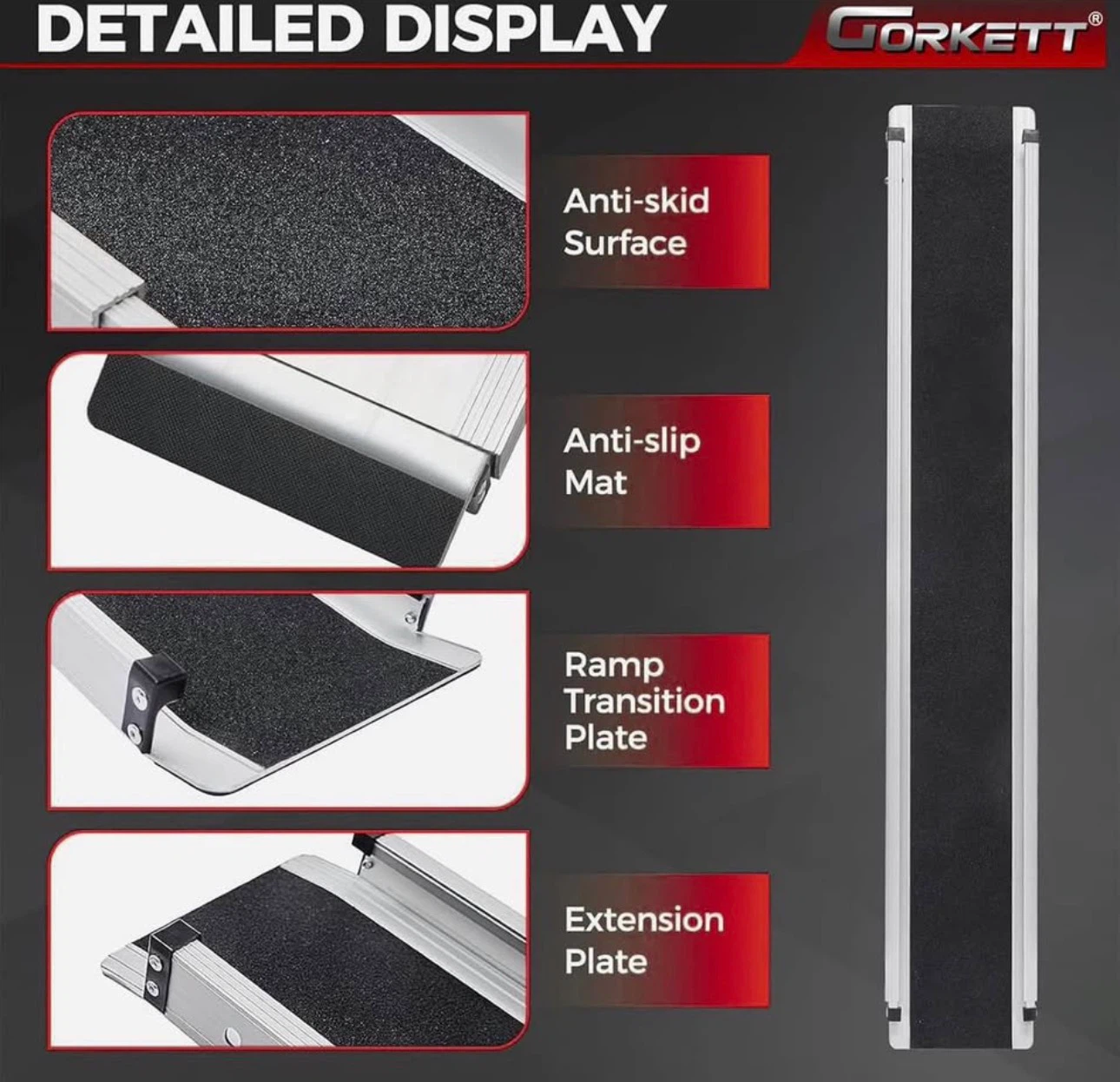 Brand new 7FT (84" L x 7.4" W ) 600lbs Portable Wheelchair Ramp - photo 4