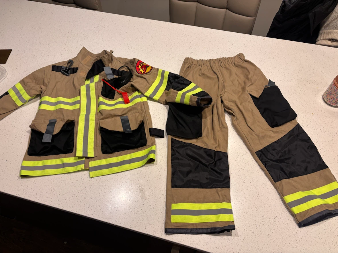 Kids Firefighter Costume 2 piece Set