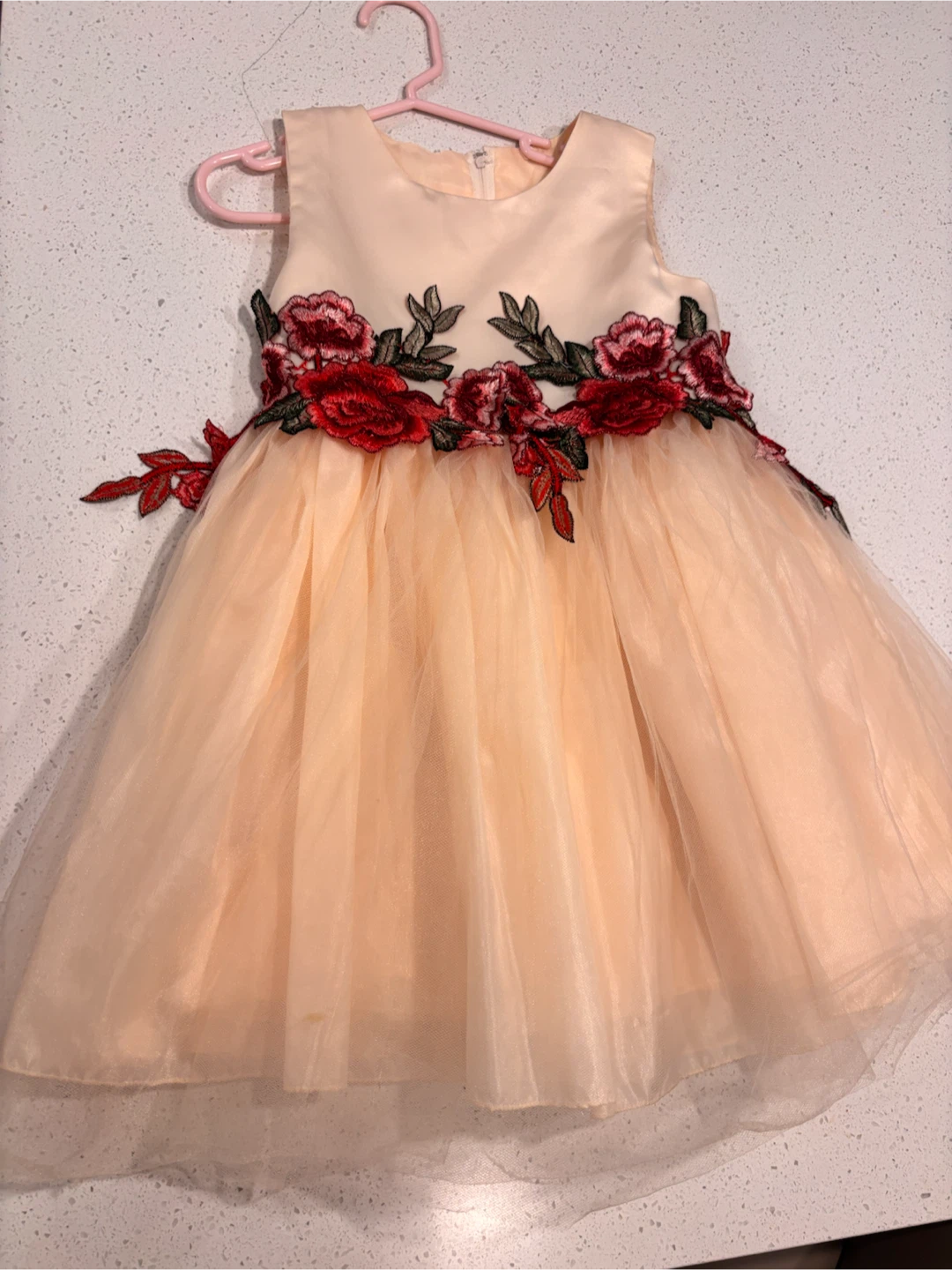 Girls floral embroidered dress