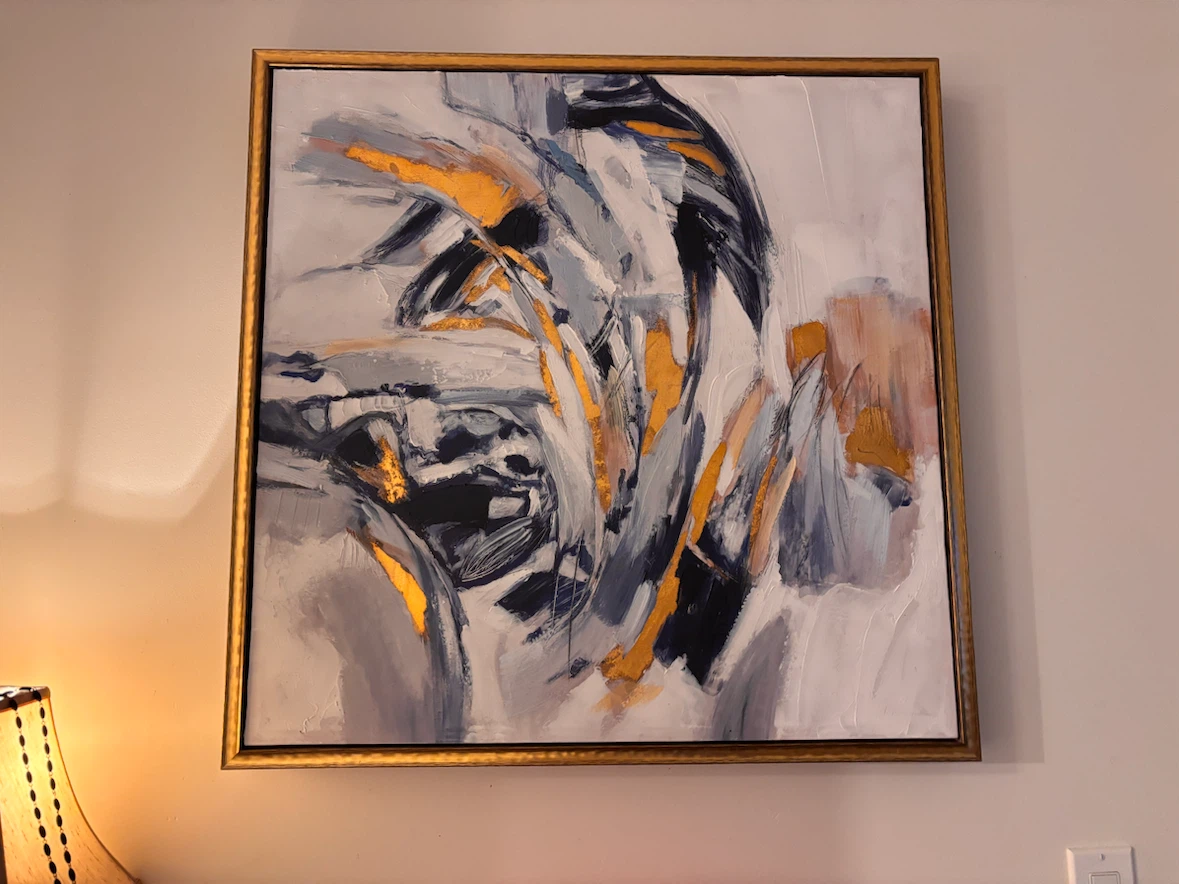 Abstract Wall Art with Gold Frame