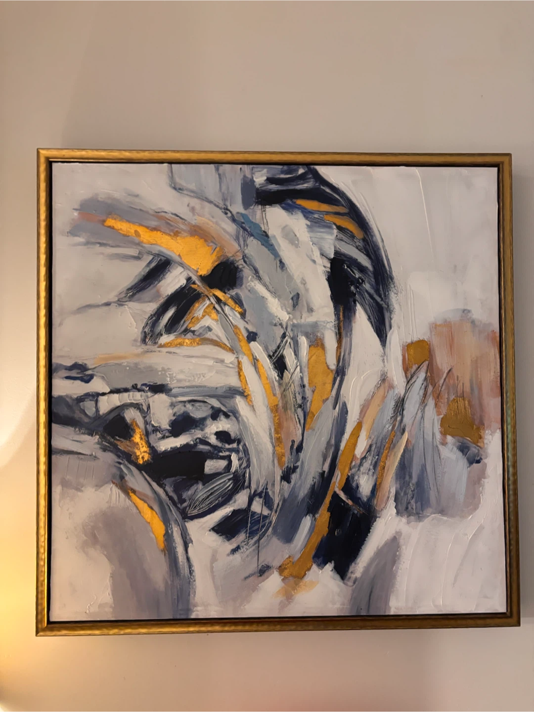 Abstract Wall Art with Gold Frame - photo 2