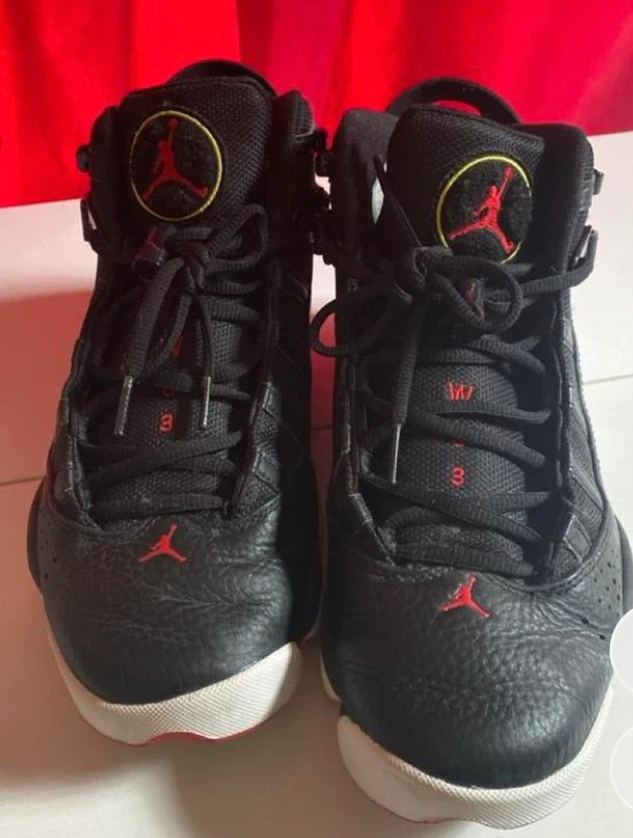 Air Jordan 6 Rings Black Red Sz 9
