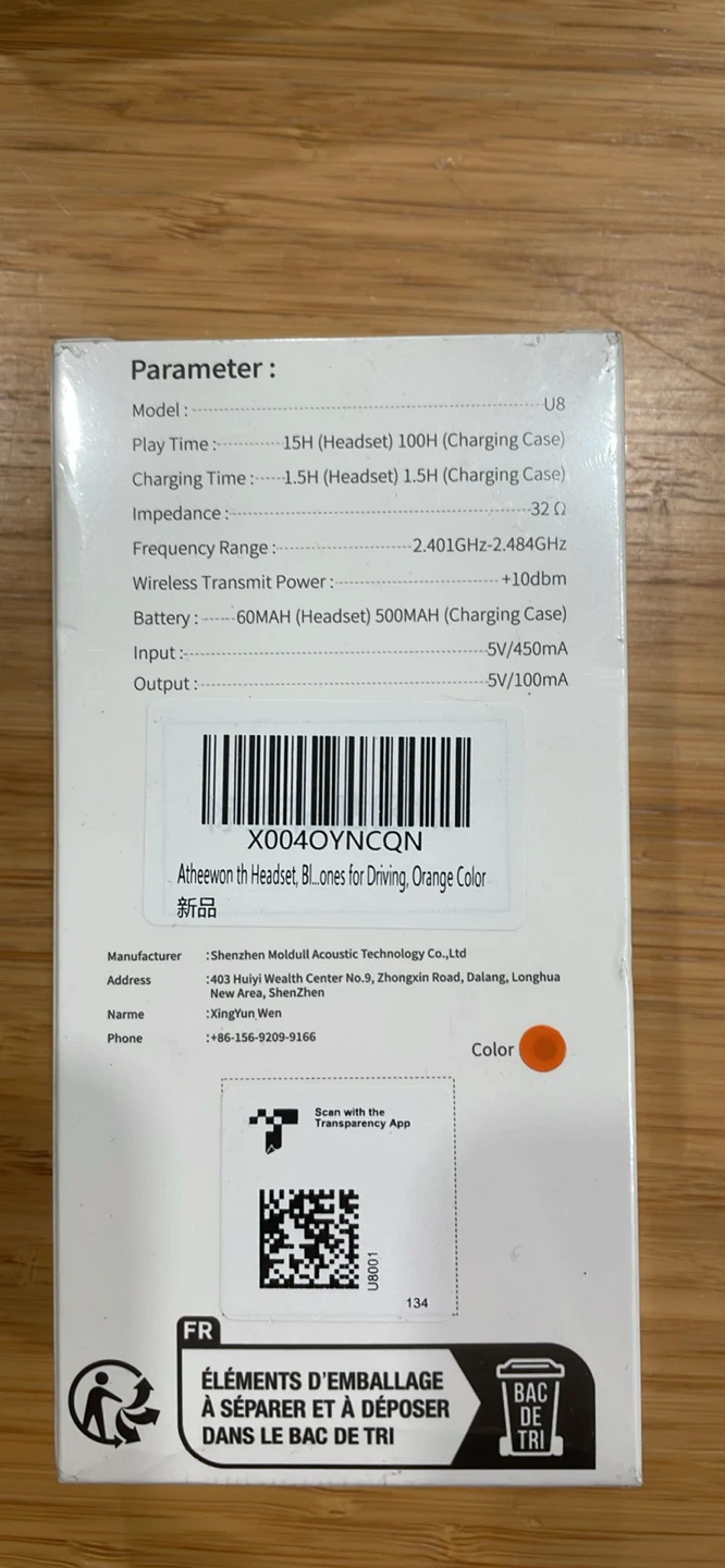 Atheewon U8 Wireless Headset - Orange - photo 2
