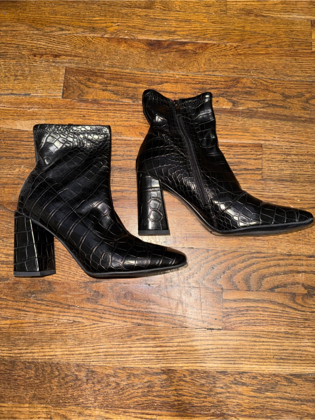 Franco Sarto L-Harmond Black Croc Boots