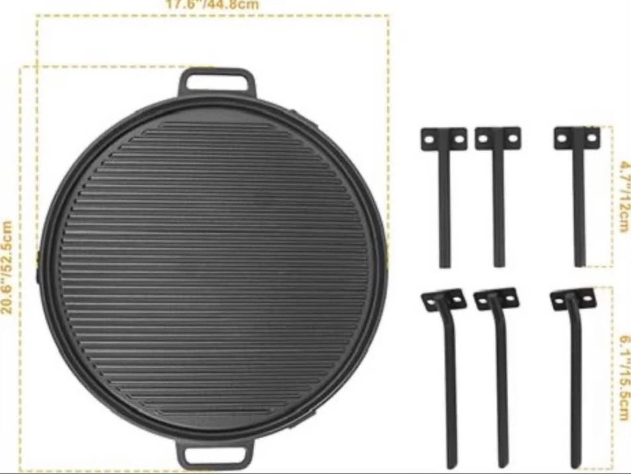 Onlyfire Cast Iron Griddle - w/ 3 Removable Legs - photo 2