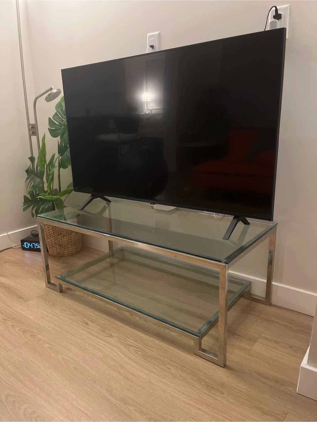Glass and Chrome TV Stand
