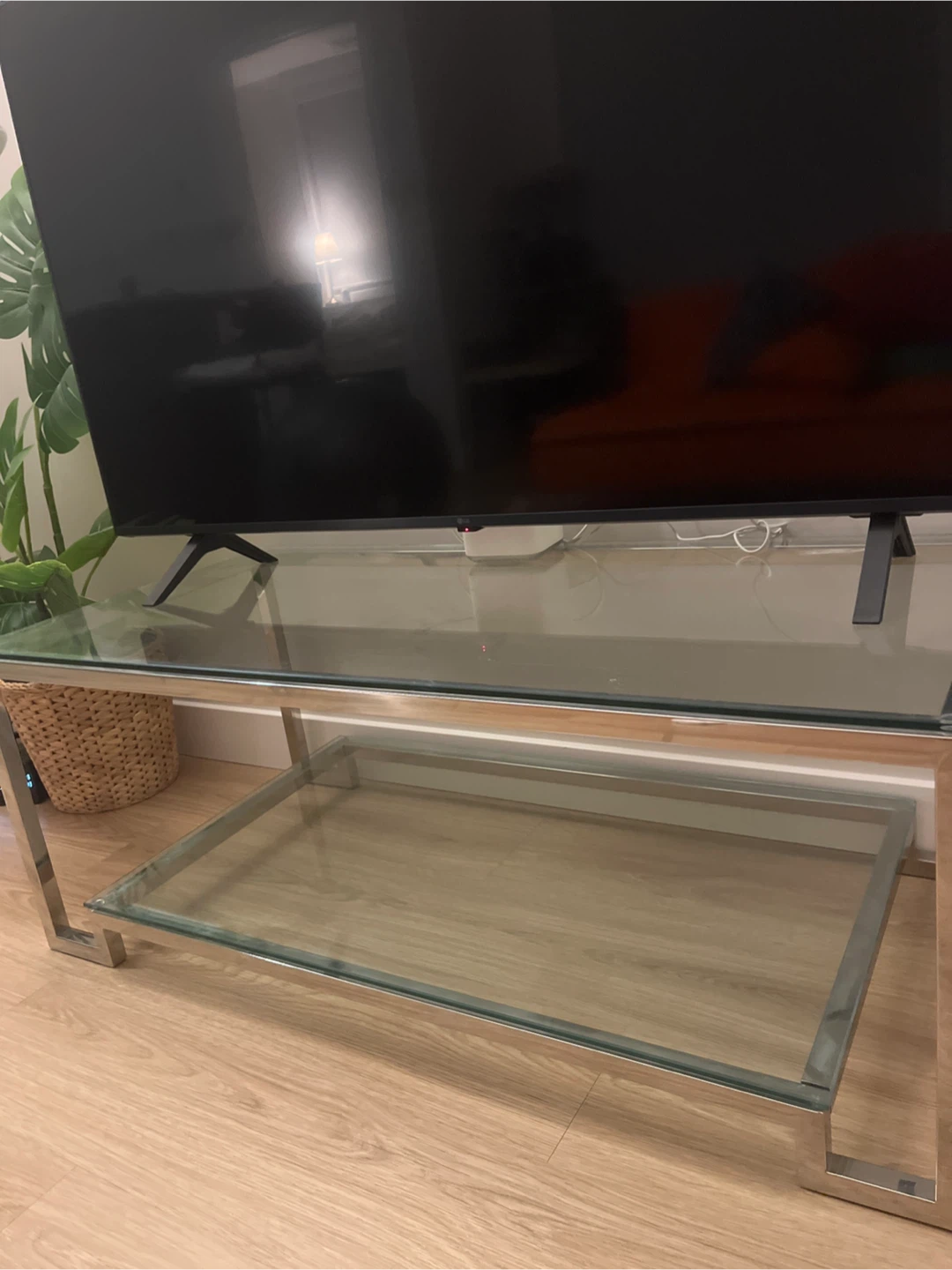 Glass and Chrome TV Stand - photo 2
