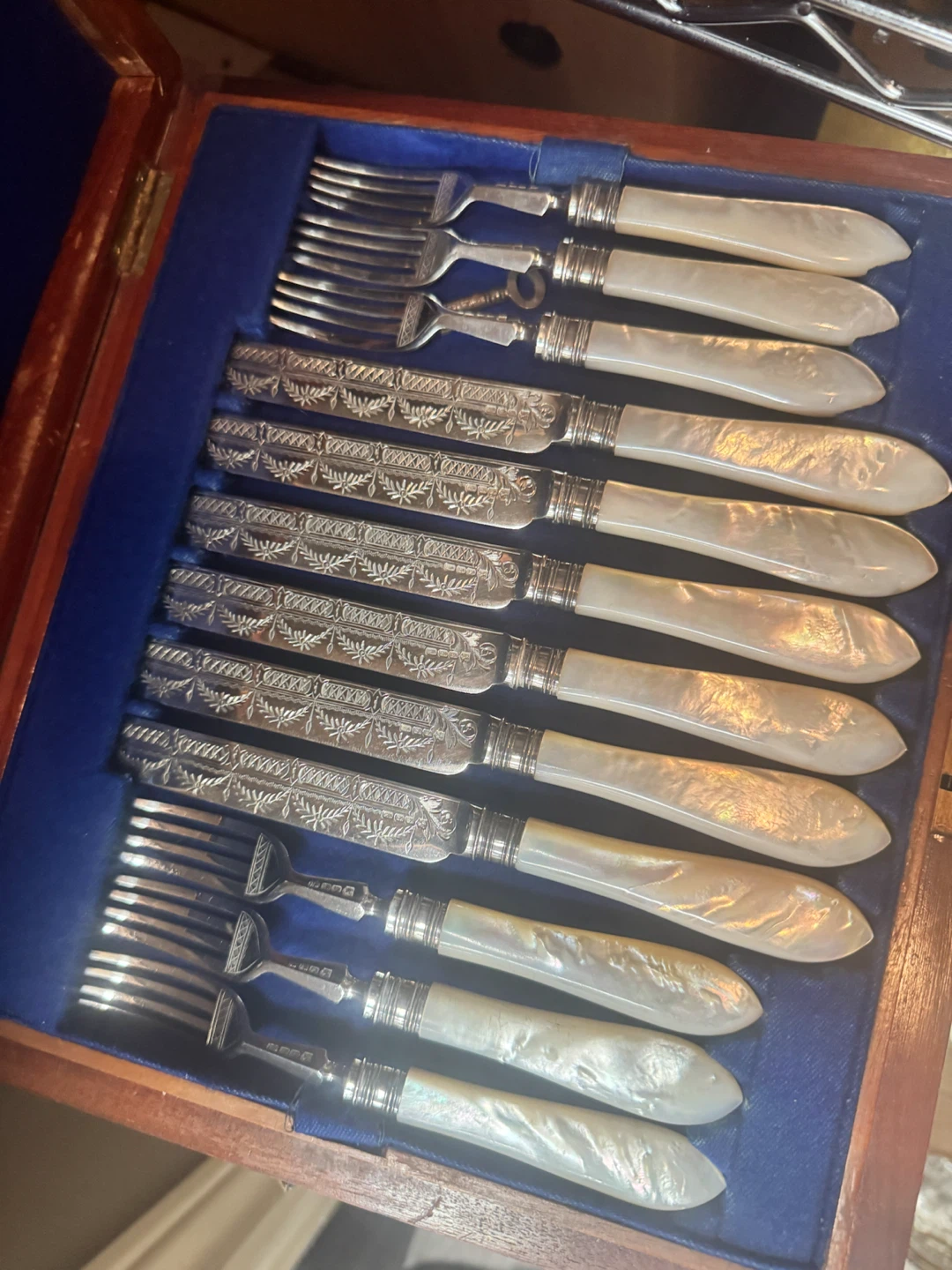 Vintage Mother of Pearl Handle Cutlery Set