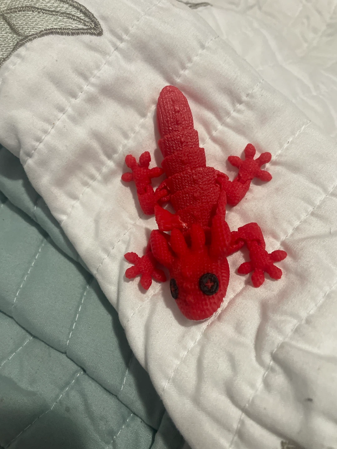 3D Printed Red Gecko Articulated Toy