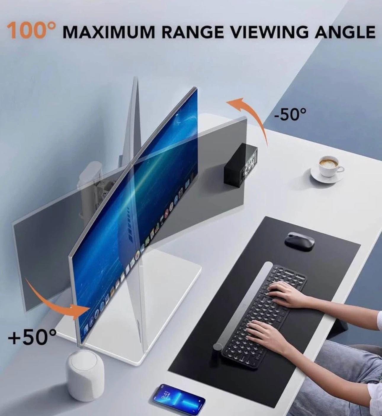Hemudu Monitor Stand for 13”-32” Screens - White - photo 3