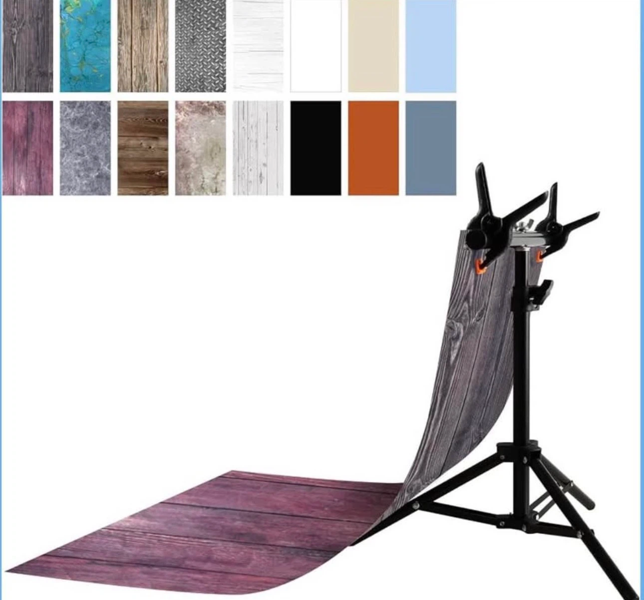 BEIYANG 8-Piece Flat Lay Backdrop T-Stand Kit