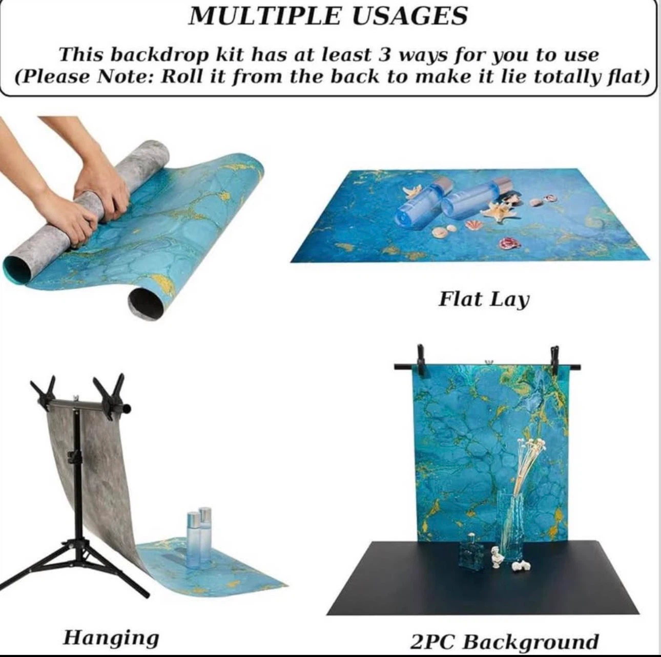 BEIYANG 8-Piece Flat Lay Backdrop T-Stand Kit - photo 4