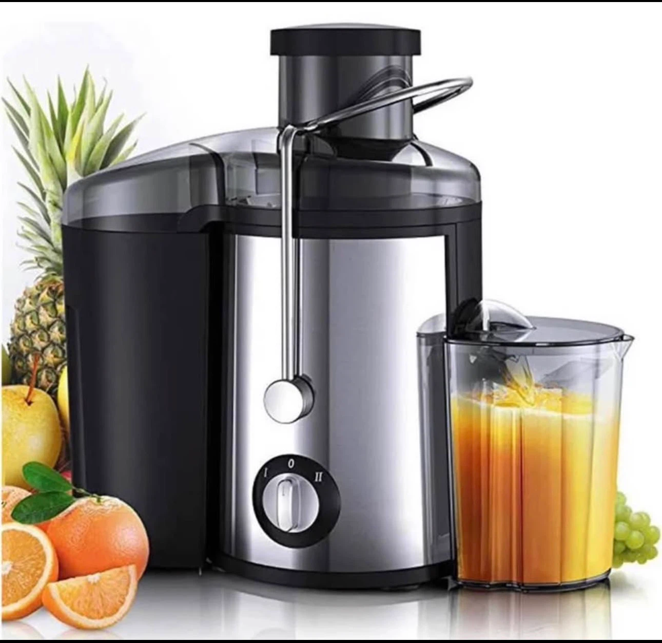 LDGSUPH High-Power Stainless Steel Centrifugal Juicer – Silver