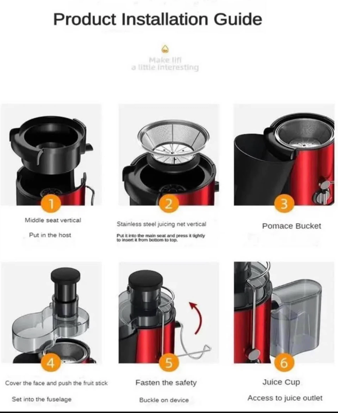 LDGSUPH High-Power Stainless Steel Centrifugal Juicer – Silver - photo 2