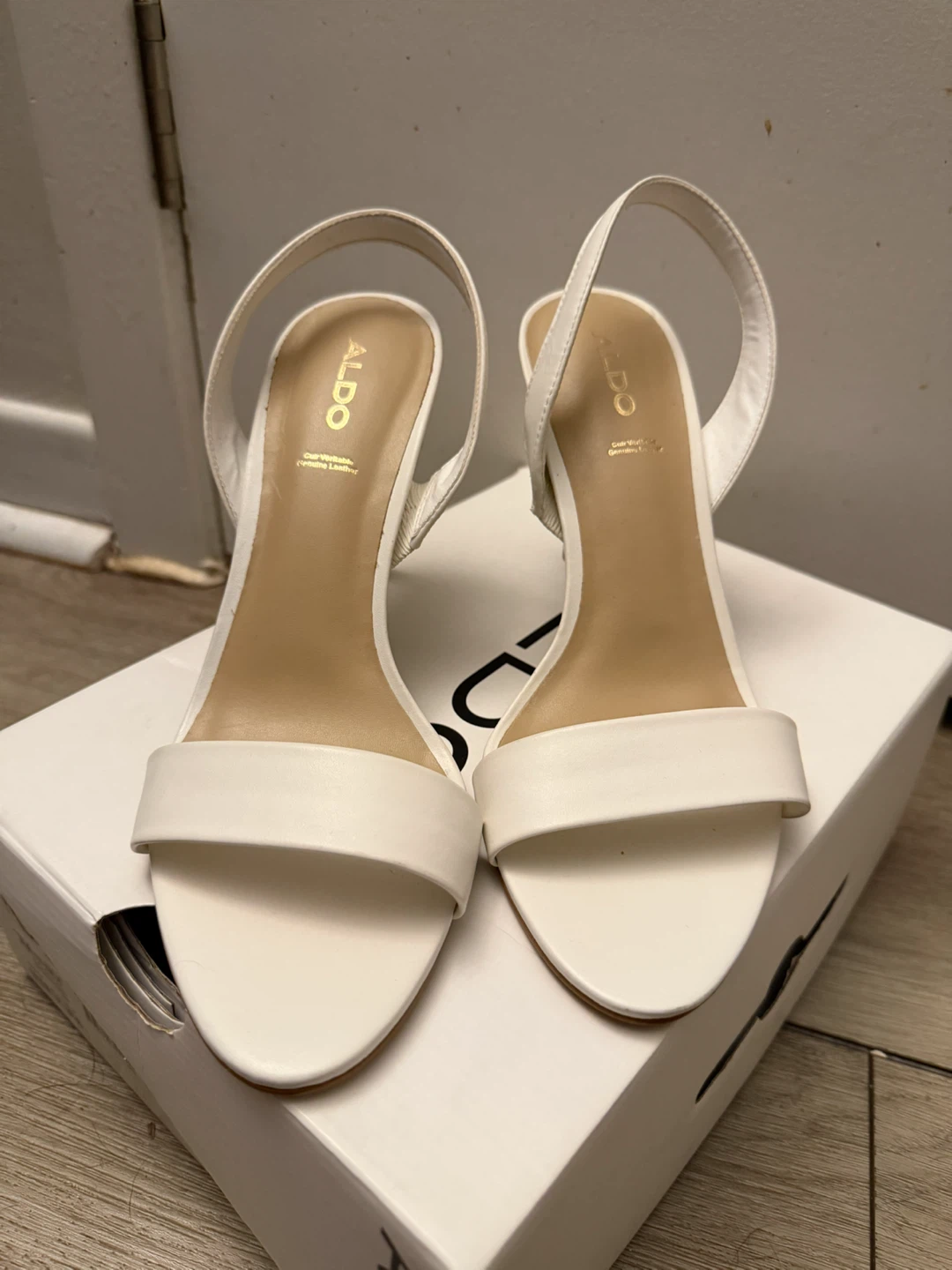 ALDO Pemela White Slingback Heels