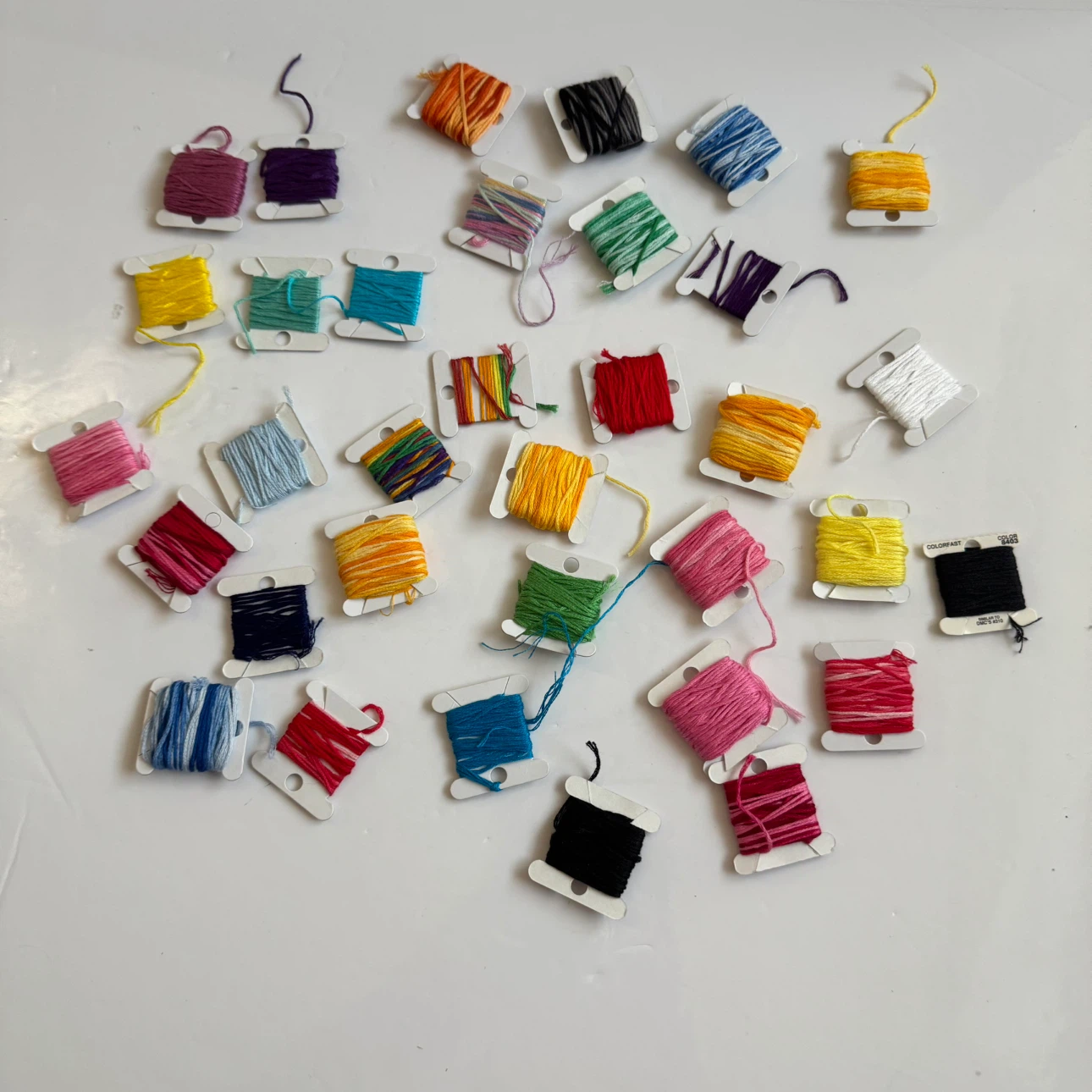 34 Assorted Embroidery Floss Thread Spools USED