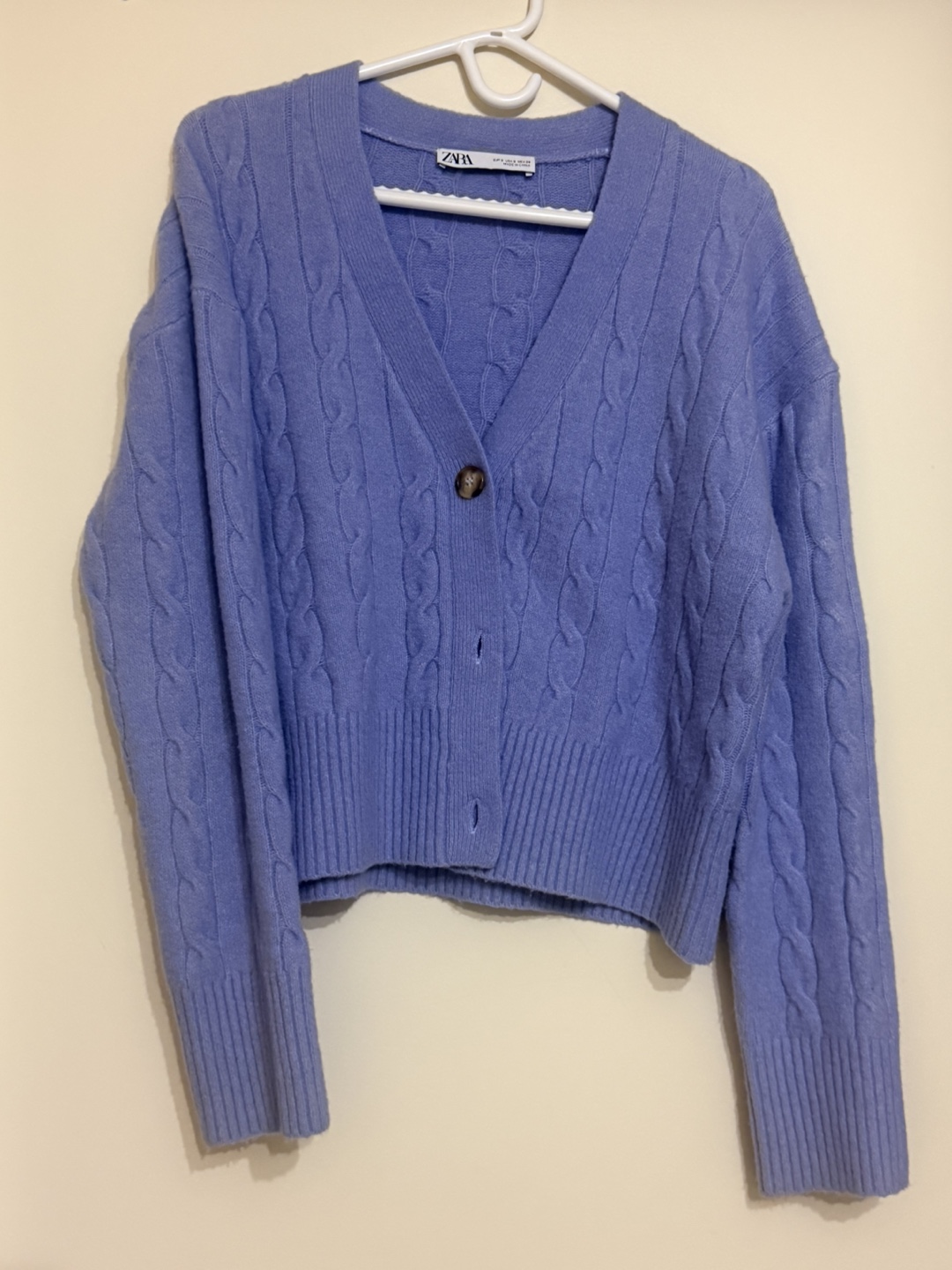 ZARA Cable Knit Cardigan - light purple