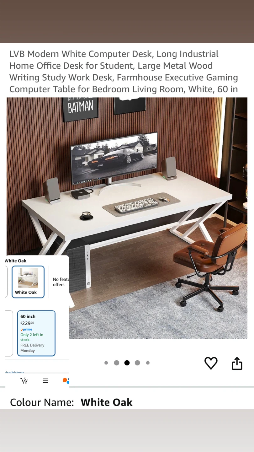 white office desk (60”) - photo 2