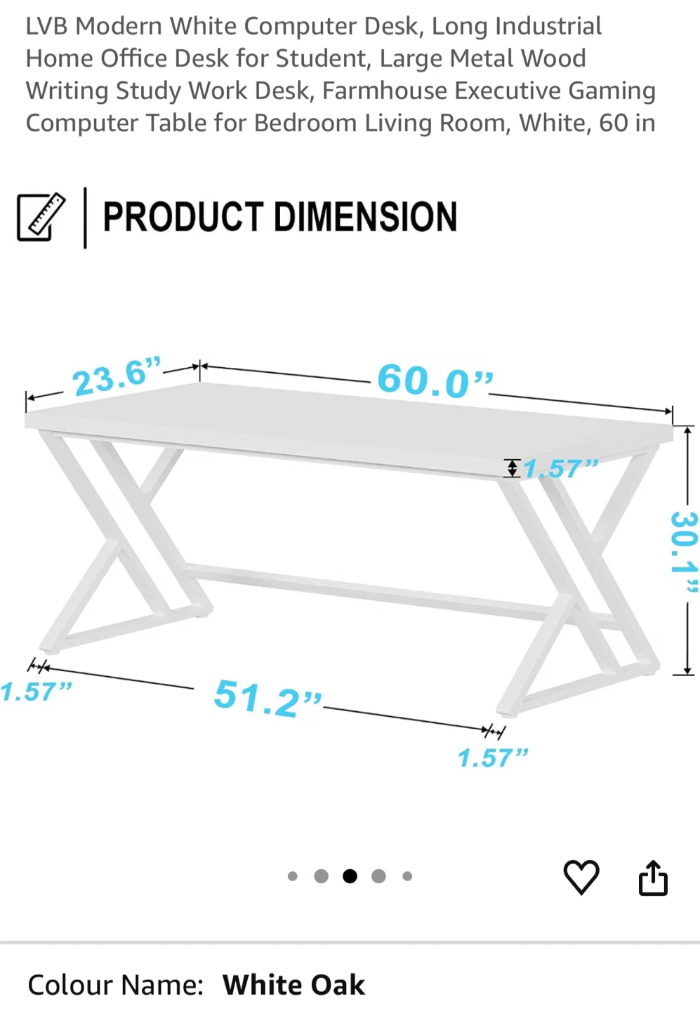 white office desk (60”) - photo 3