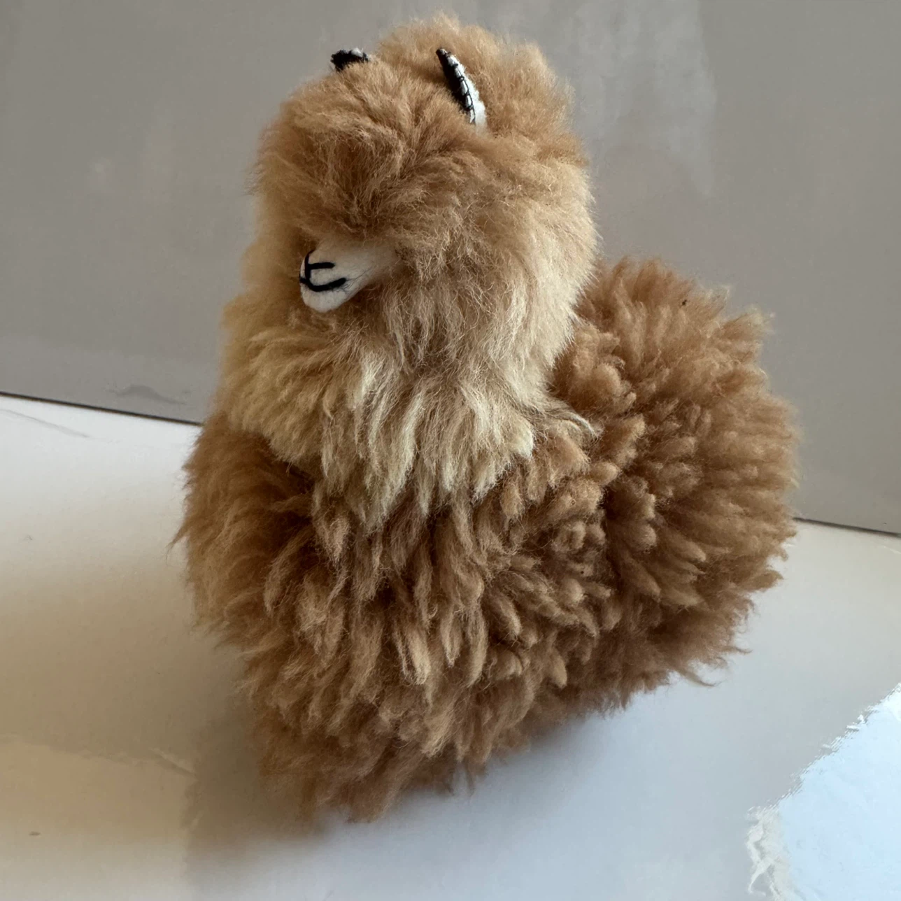 Fluffy Alpaca Stuffed Animal Realistic Fur One eye missing