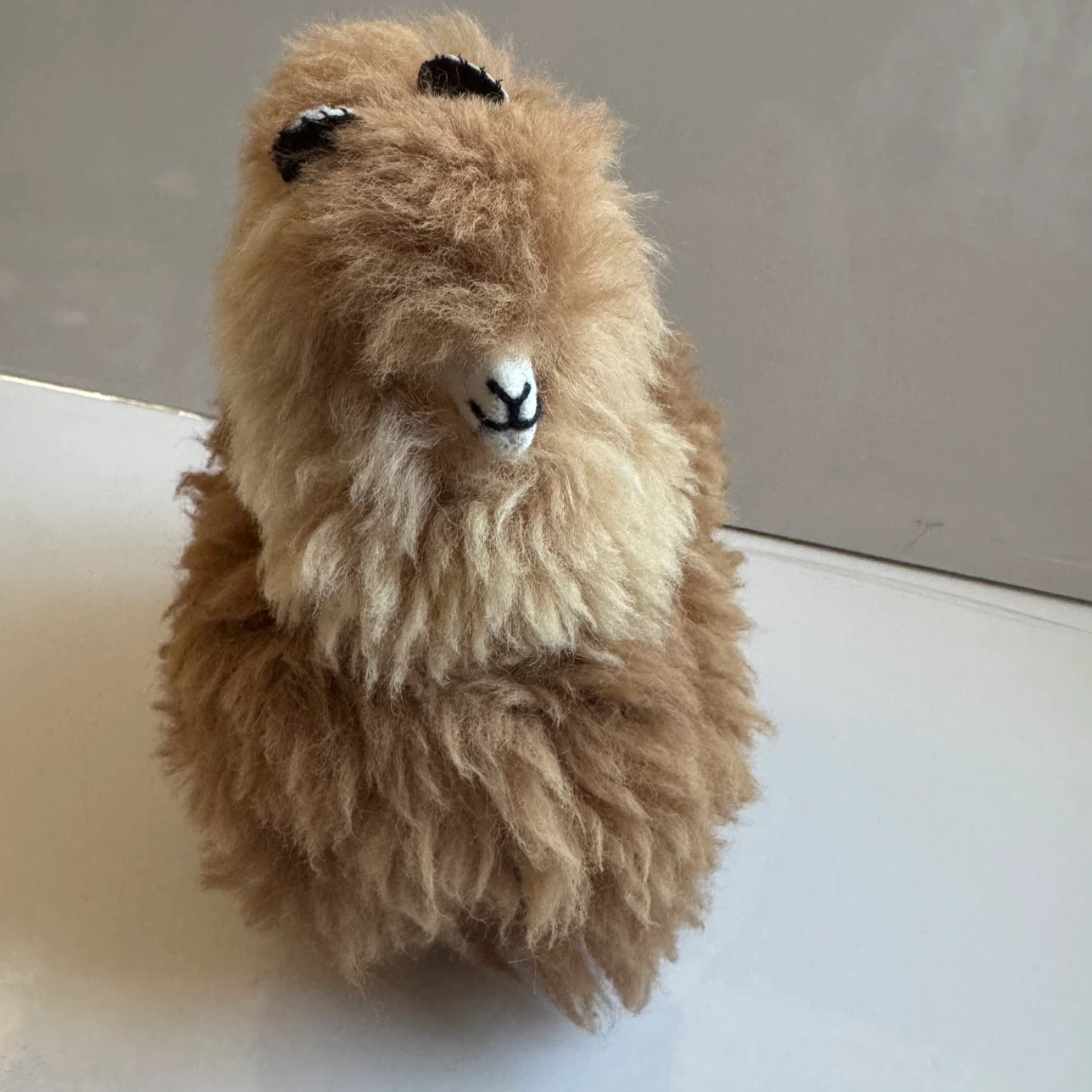 Fluffy Alpaca Stuffed Animal Realistic Fur One eye missing - photo 2