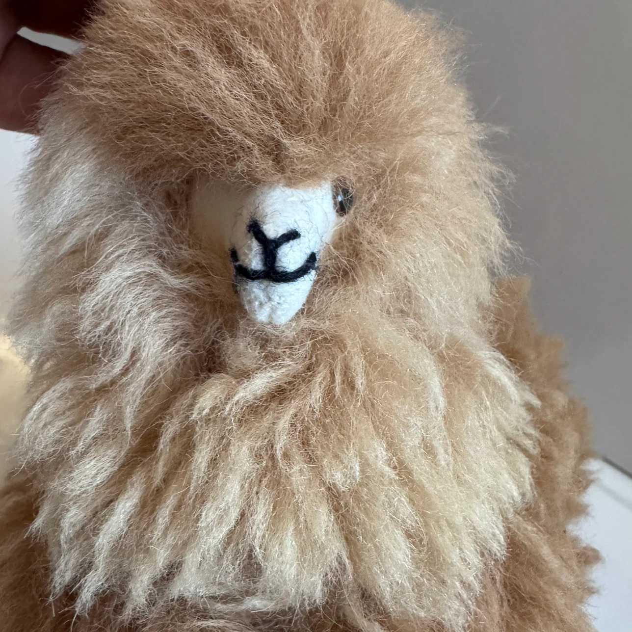 Fluffy Alpaca Stuffed Animal Realistic Fur One eye missing - photo 3