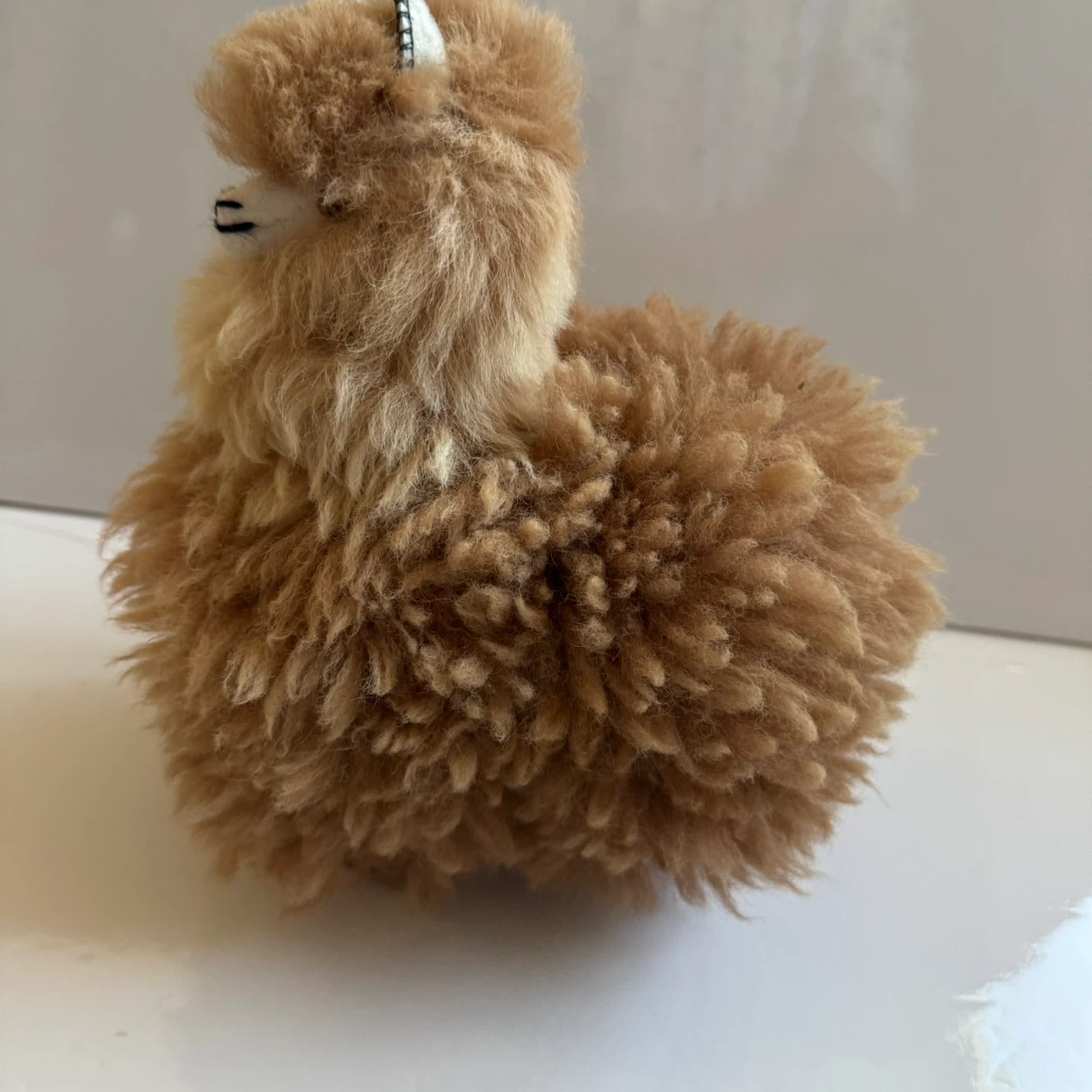 Fluffy Alpaca Stuffed Animal Realistic Fur One eye missing - photo 5