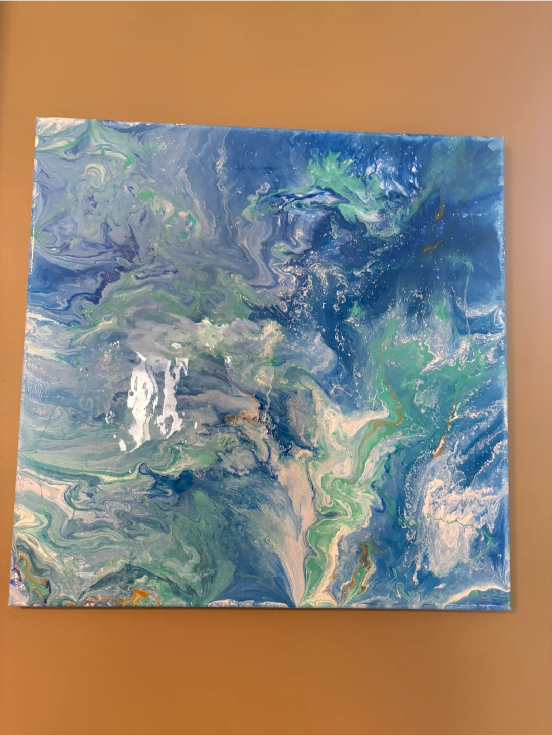 Abstract Fluid Art Canvas Painting - photo 2