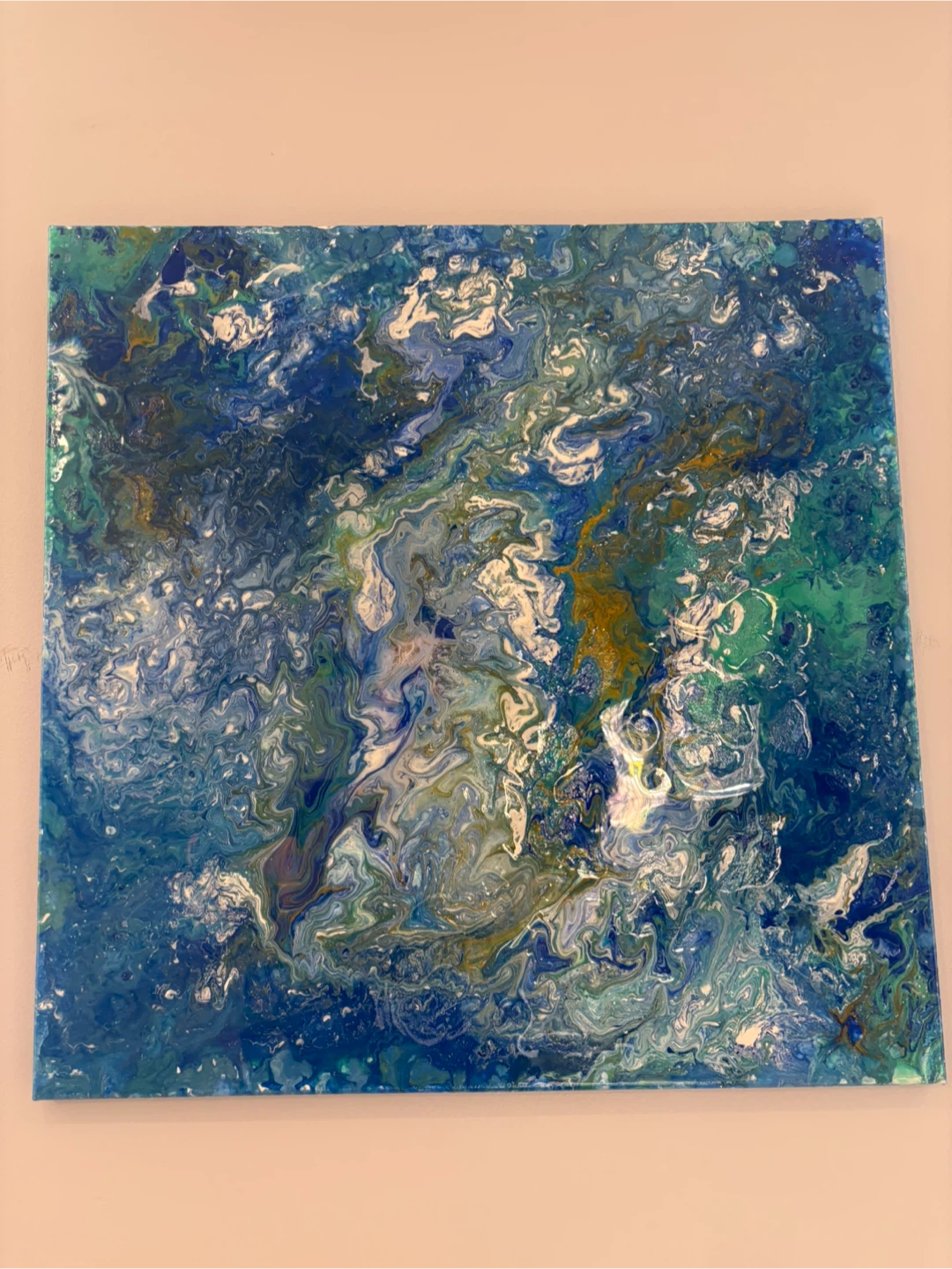 Abstract Fluid Art Canvas Painting - photo 3