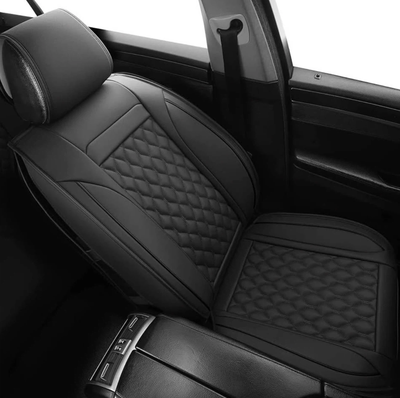 Leather Seat Covers for Cars - Black - Front Pair - photo 5