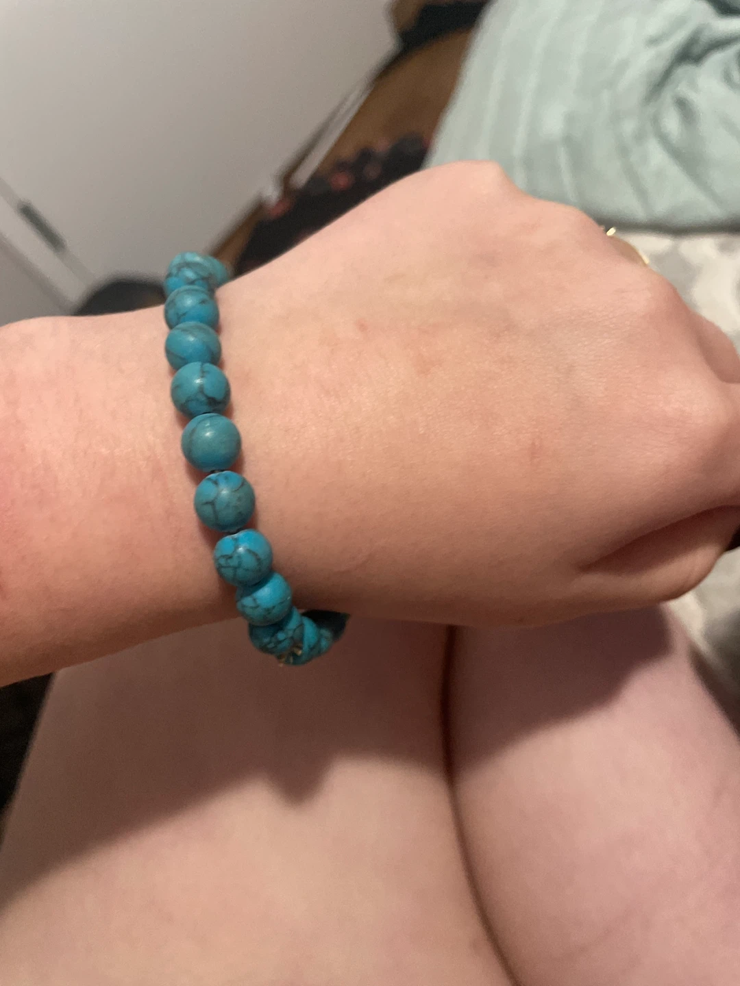 Turquoise Bead Stretch Bracelet