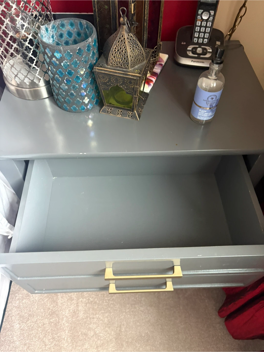 Grey 1-Drawer Nightstand - photo 2