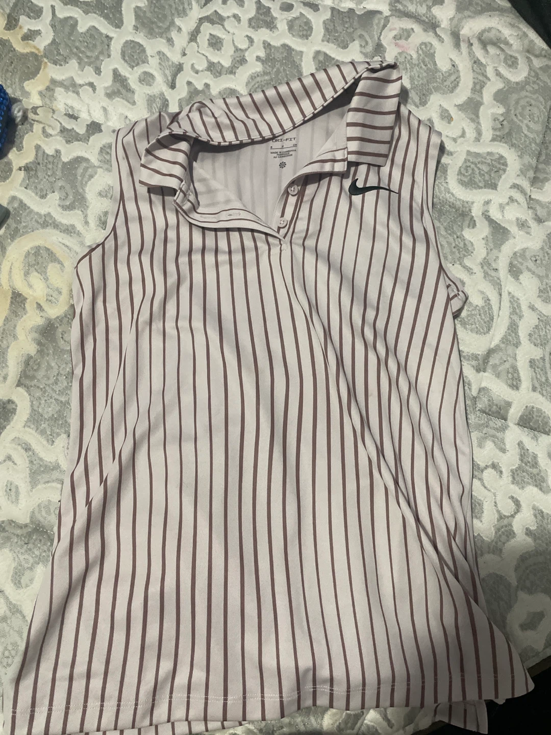 Nike Dri-FIT Sleeveless Striped Polo