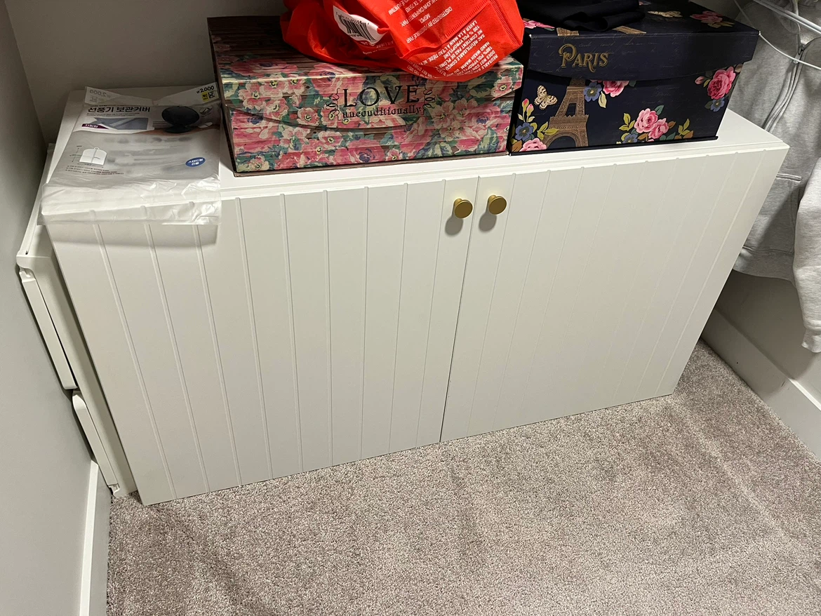 White Two-Door Storage Cabinet/TV Console