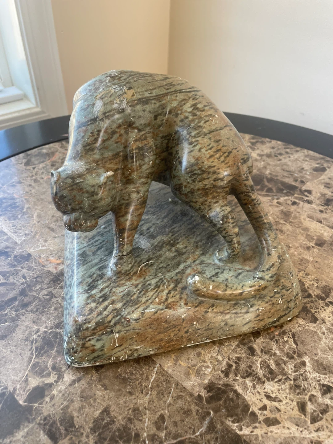 Stone Carved Panther Sculpture