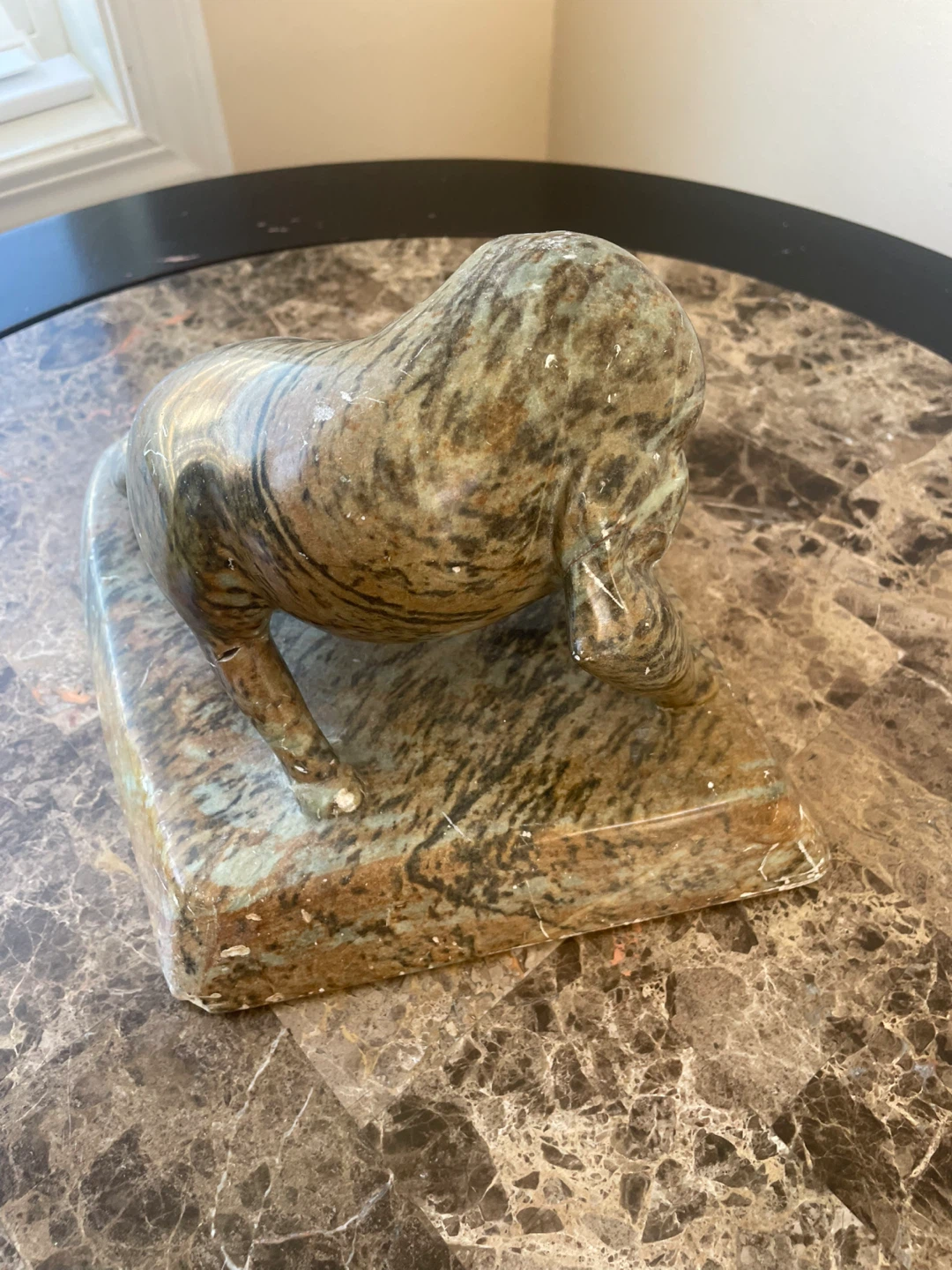 Stone Carved Panther Sculpture - photo 2