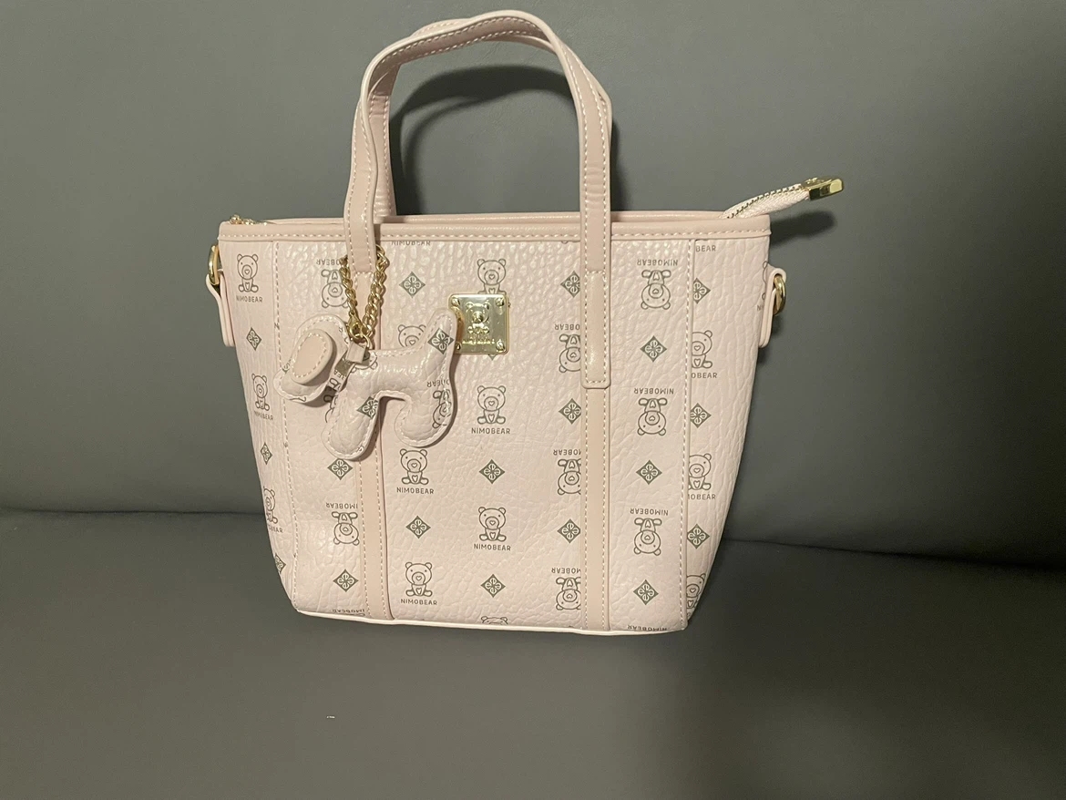 Nimo Bear Pink Tote Bag with Crossbody Strap