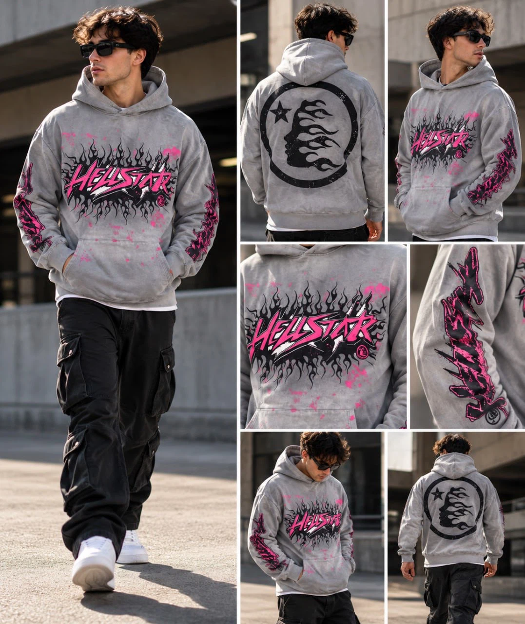 Hellstar Grey Graphic Hoodie