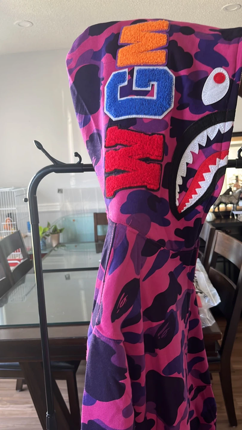 BAPE Pink Camo Shark Full Zip Hoodie - photo 2