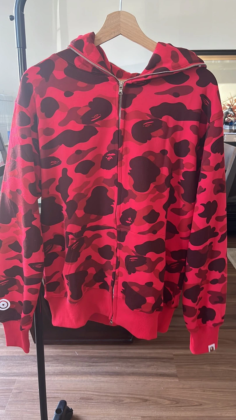 BAPE Red Camo Shark Full Zip Hoodie - photo 2