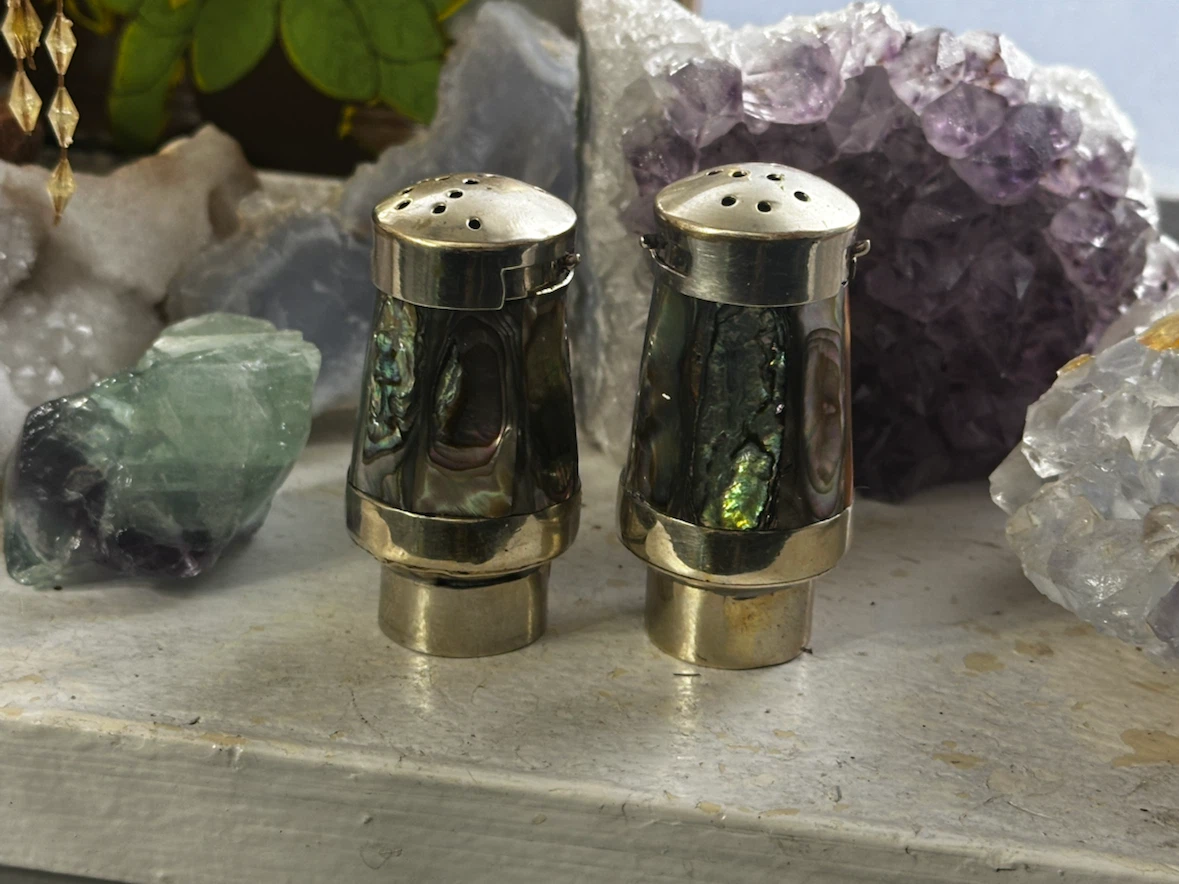 Abalone shell salt and pepper