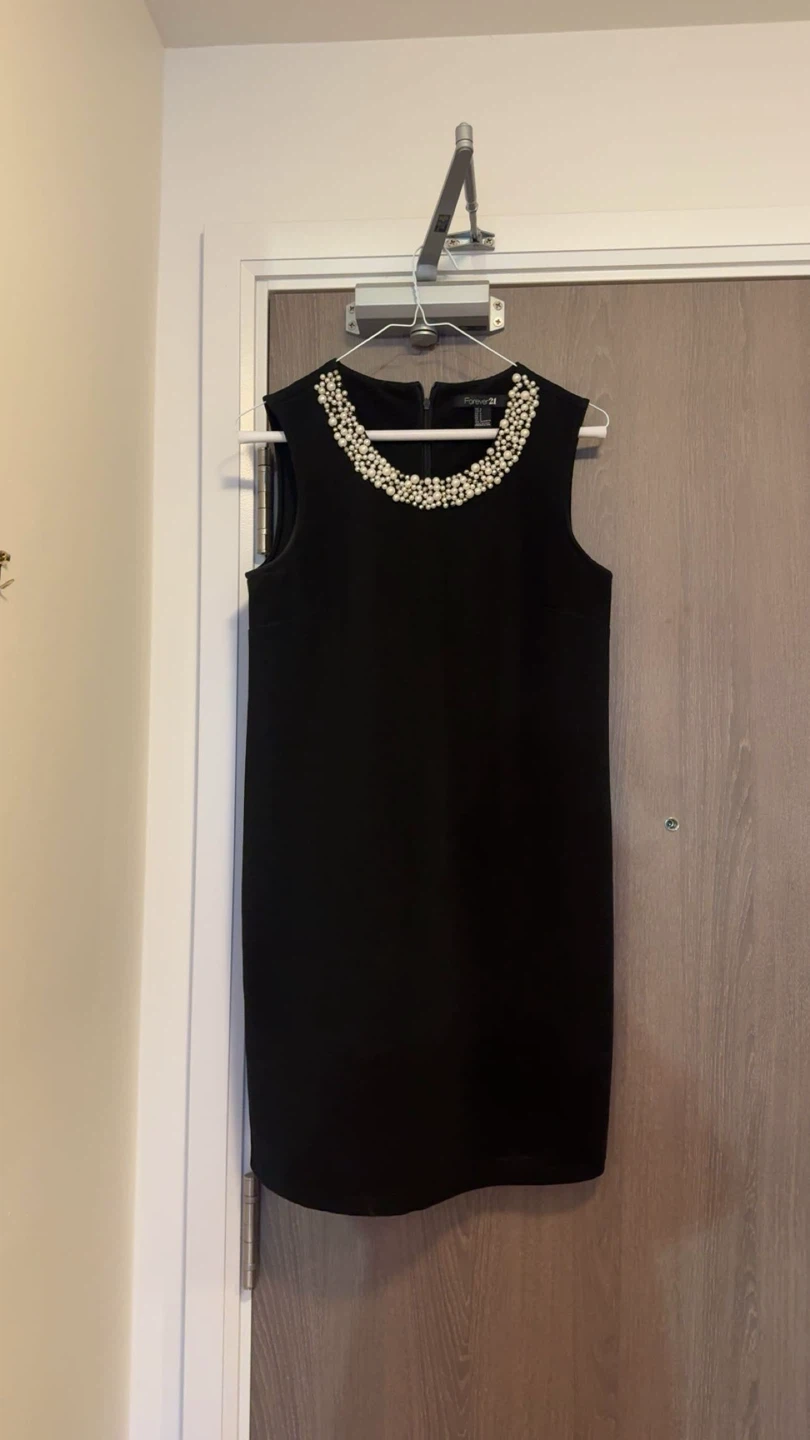 Forever 21 Black Pearl Collar Dress