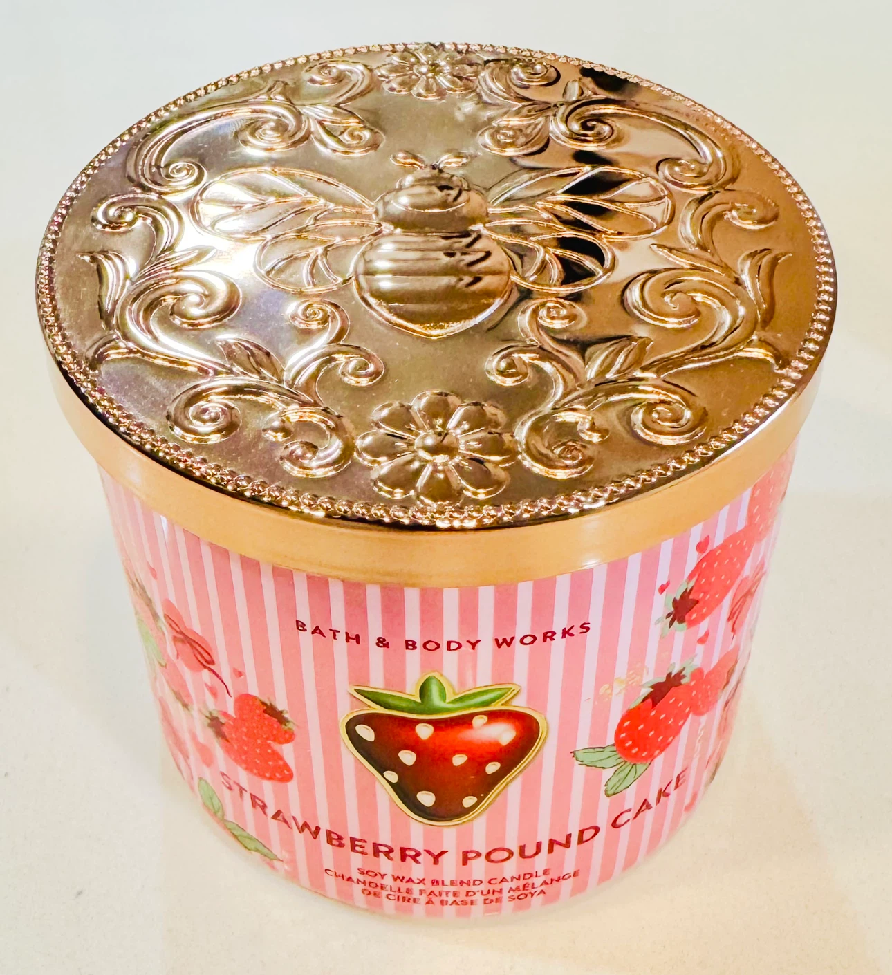 Bath & Body Works Strawberry Pound Cake 3-Wick Candle_NWT - photo 4