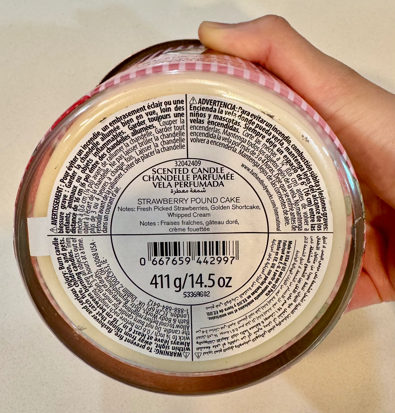 Bath & Body Works Strawberry Pound Cake 3-Wick Candle_NWT - photo 5