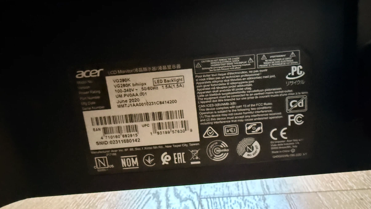 Acer Nitro VG280K 28” 4K Monitor – Display Issue - photo 3