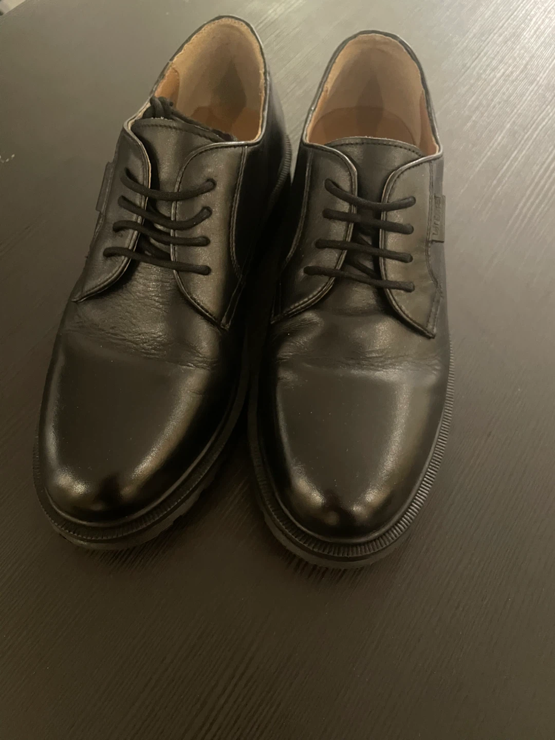 Black Leather Lace-up Shoes