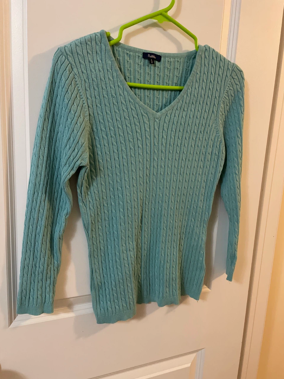 Reitmans light blue cable knit sweater