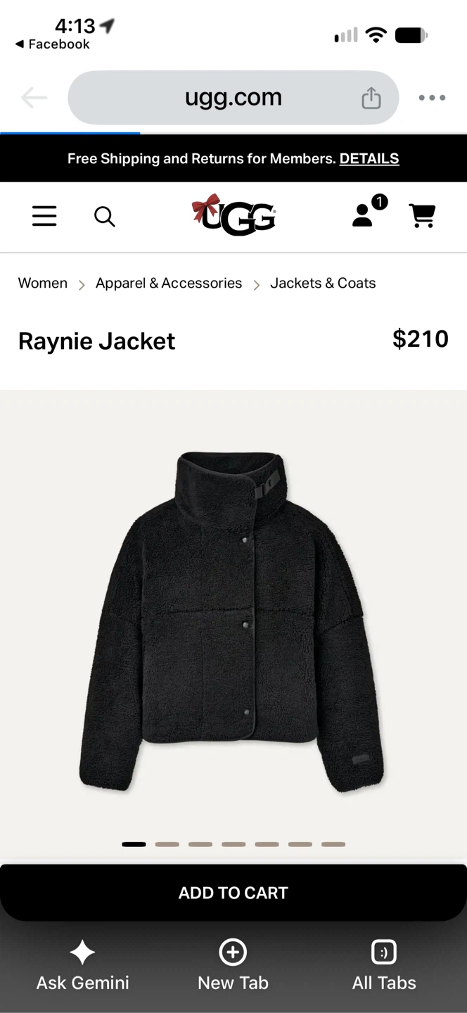 UGG Raynie Jacket Black