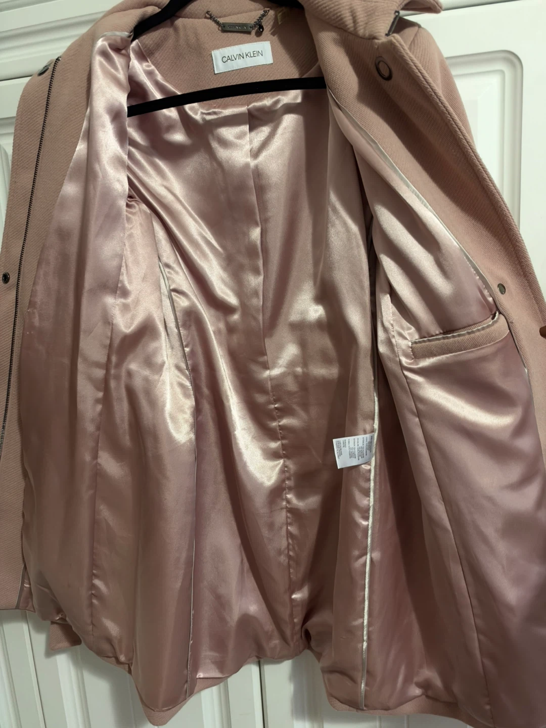 Calvin Klein Pink Wool Blend Belted Coat - photo 3