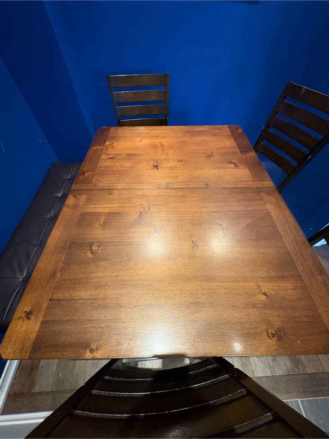 Wooden Extendable Dining Table and Bench Set
